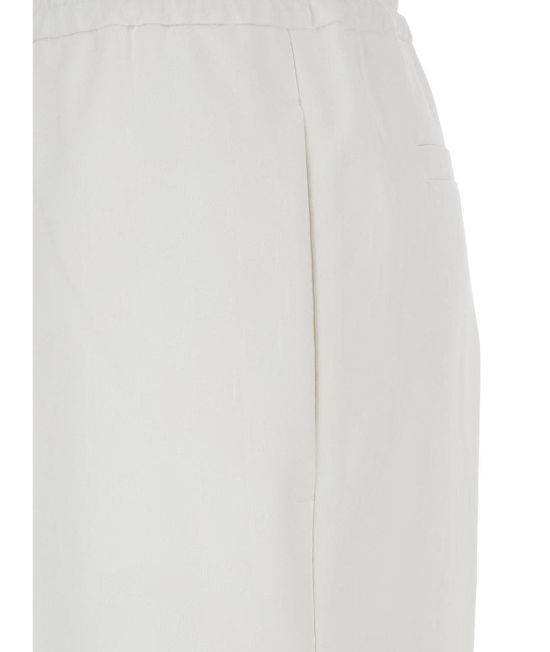 GUCCI Белые полиэстеровые прямые брюки, фото 3