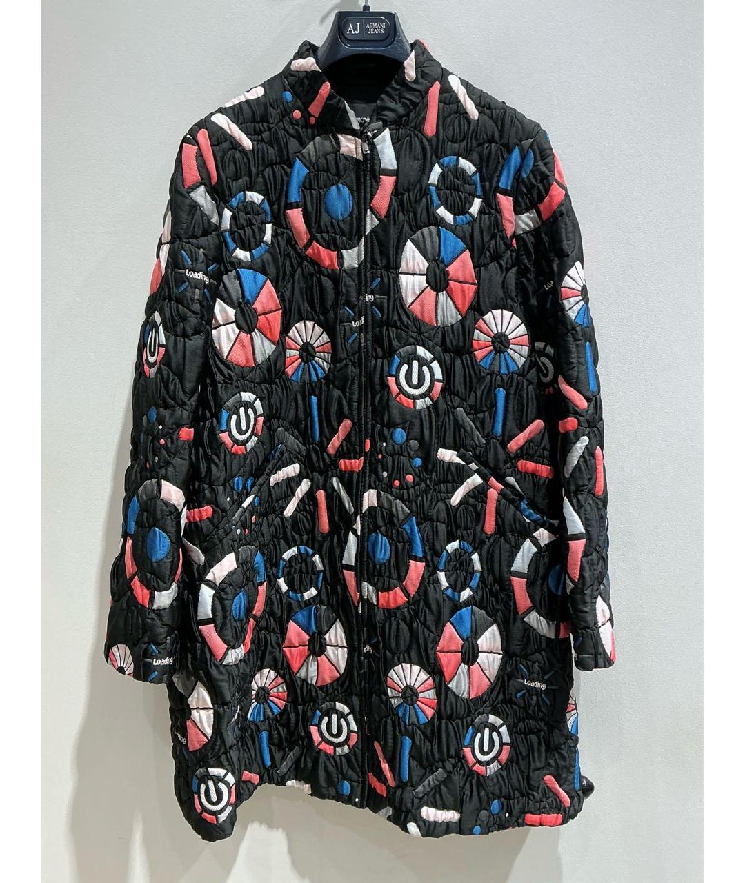 EMPORIO ARMANI Черное сетчатое пальто, фото 3