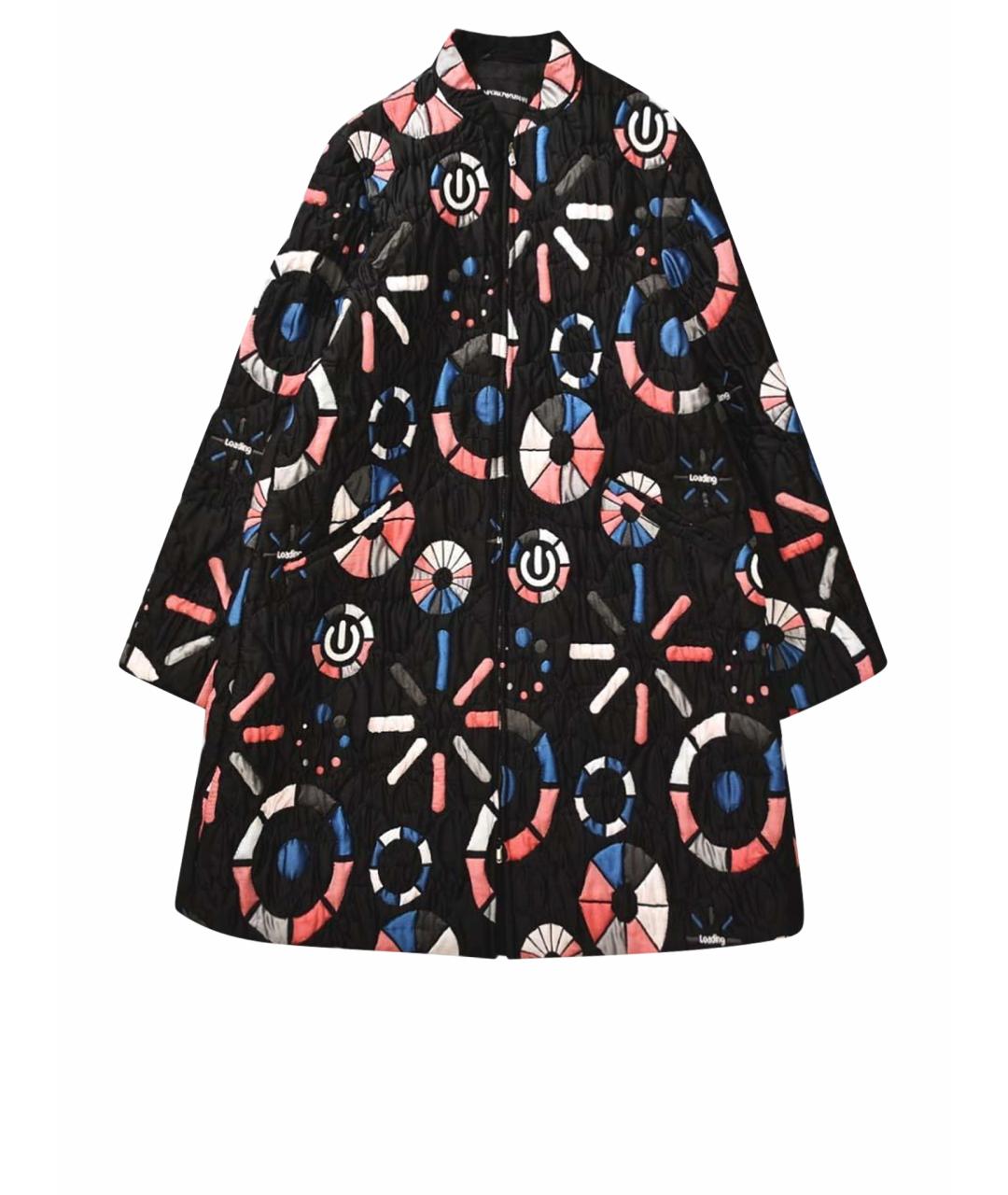 EMPORIO ARMANI Черное сетчатое пальто, фото 1