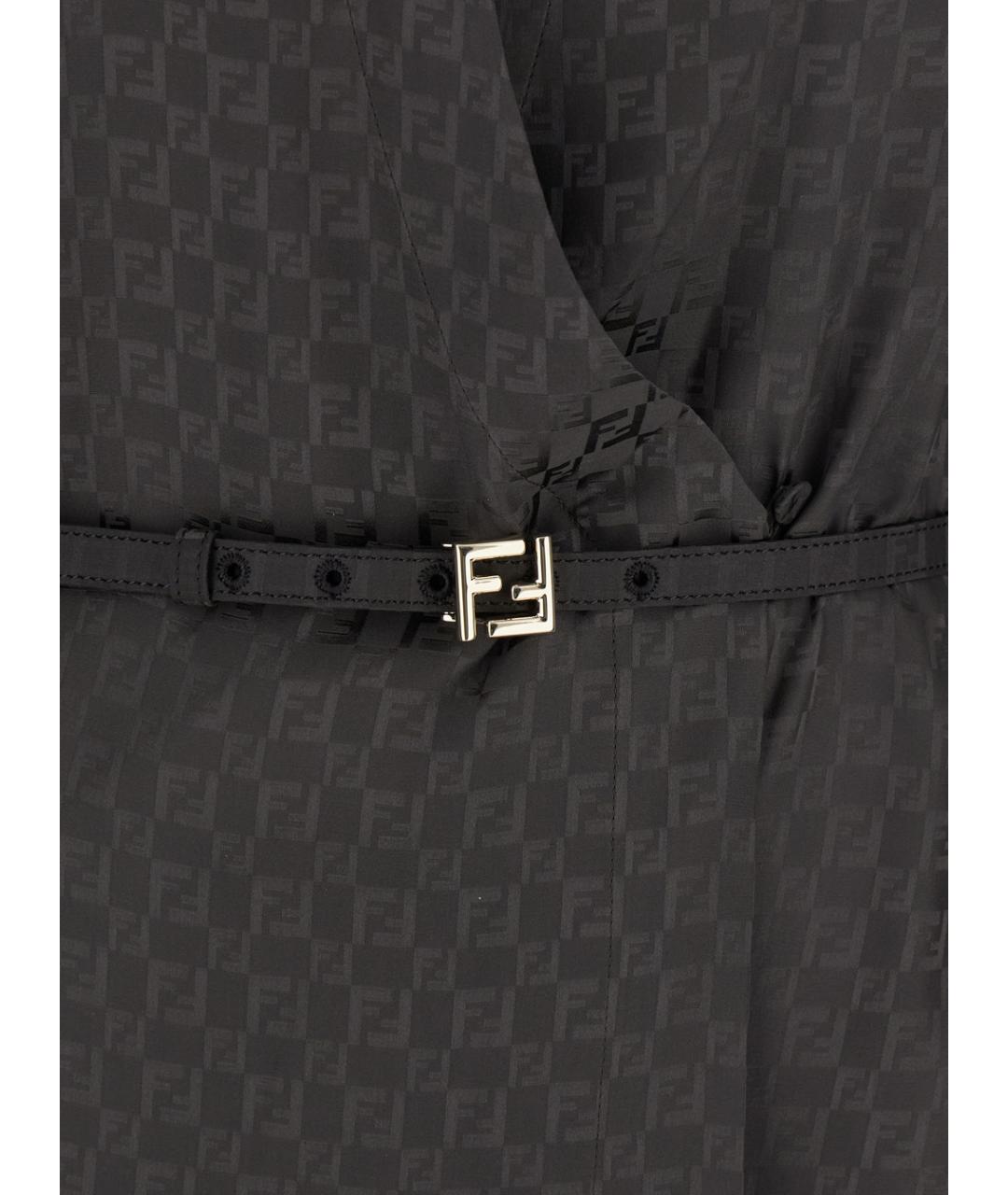 FENDI Коричневое шелковое повседневное платье, фото 3