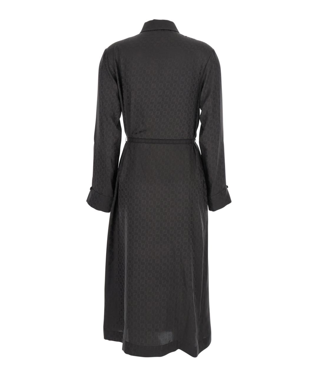 FENDI Коричневое шелковое повседневное платье, фото 2