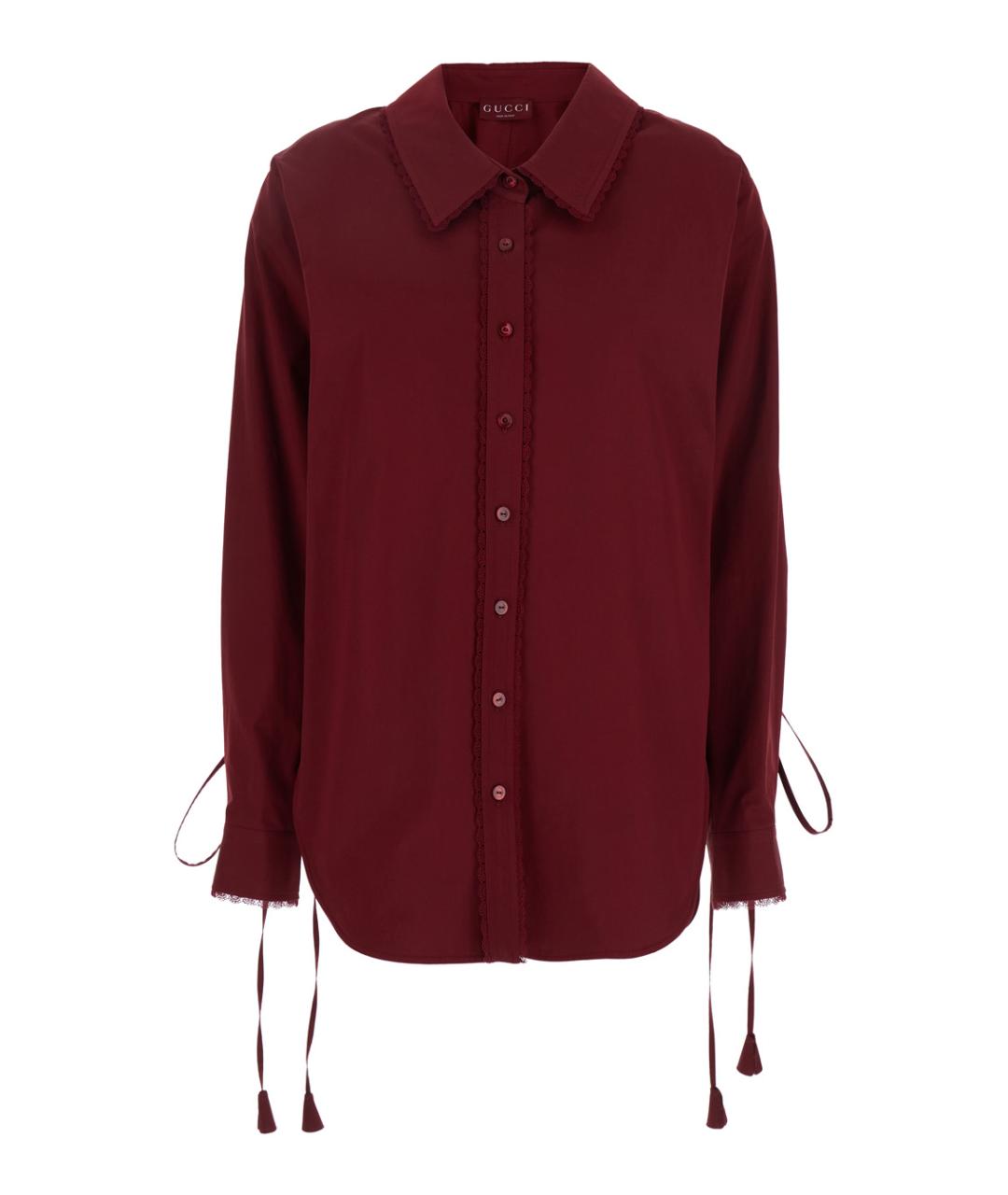 GUCCI Бордовая хлопковая рубашка, фото 1