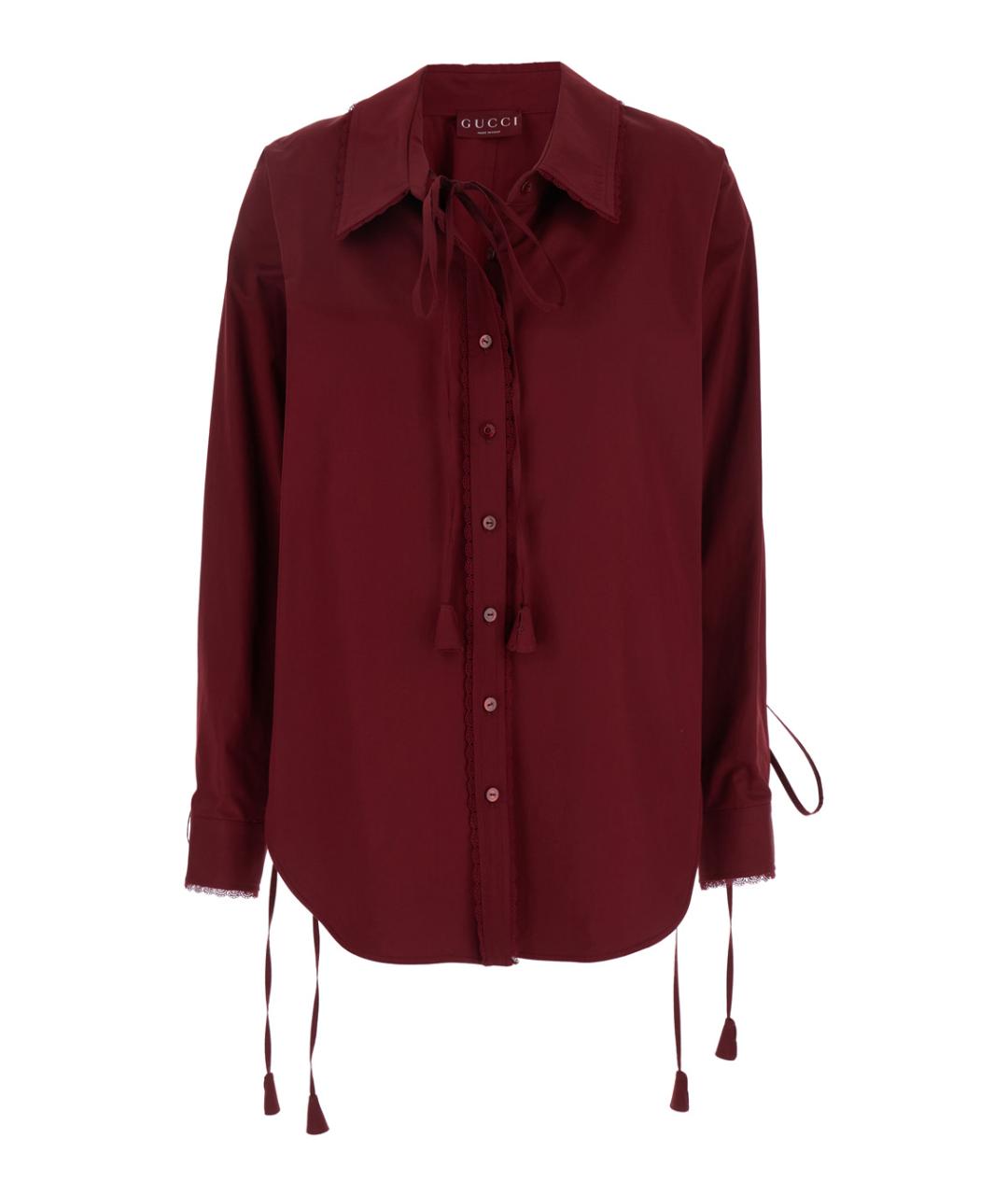 GUCCI Бордовая хлопковая рубашка, фото 4