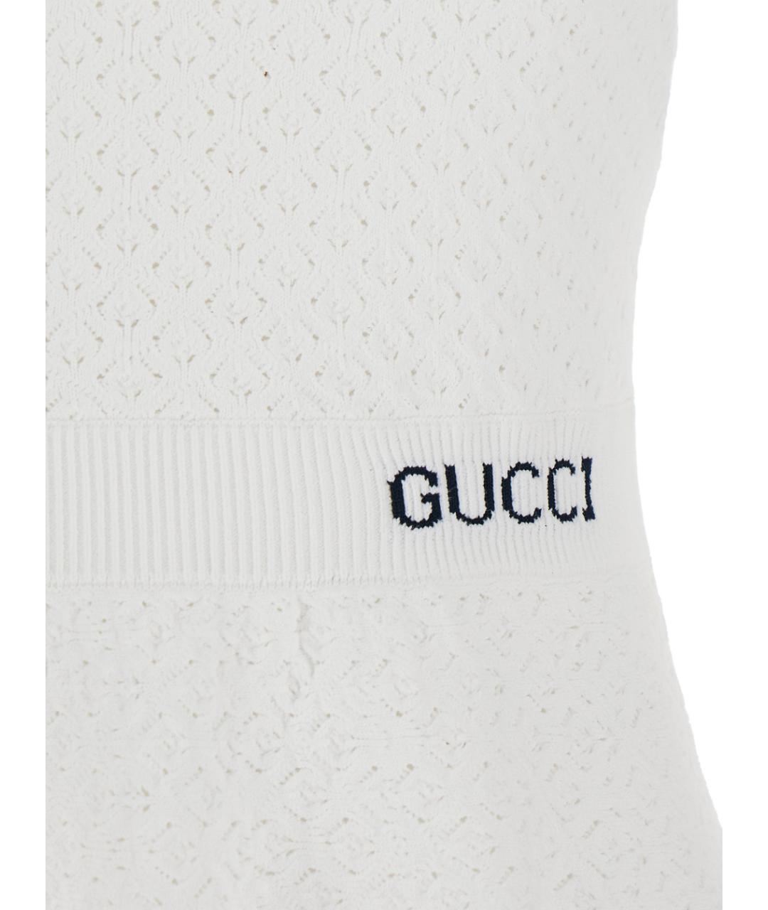 GUCCI Белое вискозное повседневное платье, фото 3