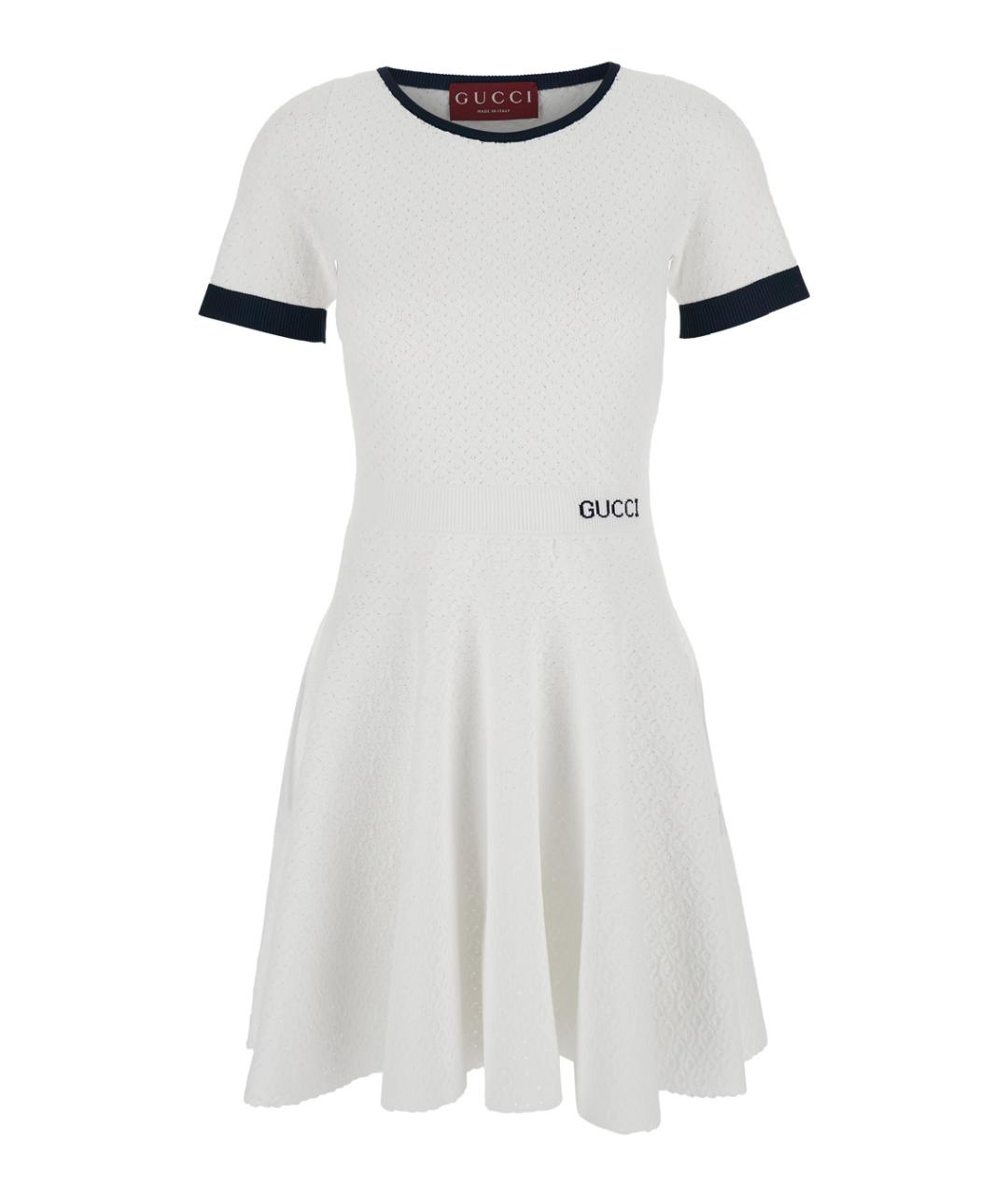 GUCCI Белое вискозное повседневное платье, фото 1