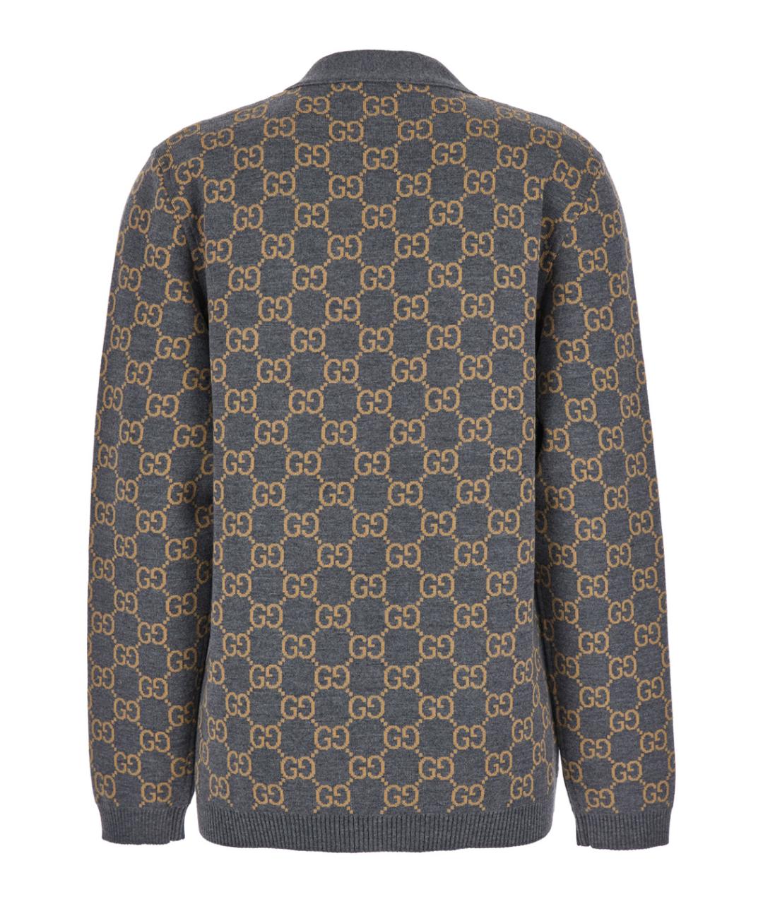 GUCCI Серый шерстяной кардиган, фото 2