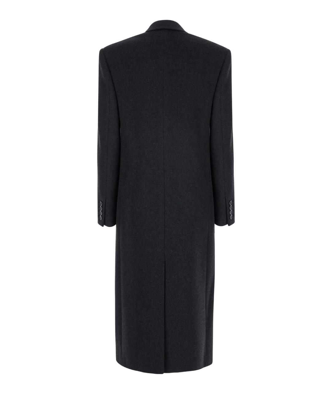 SAINT LAURENT Антрацитовое шерстяное пальто, фото 2