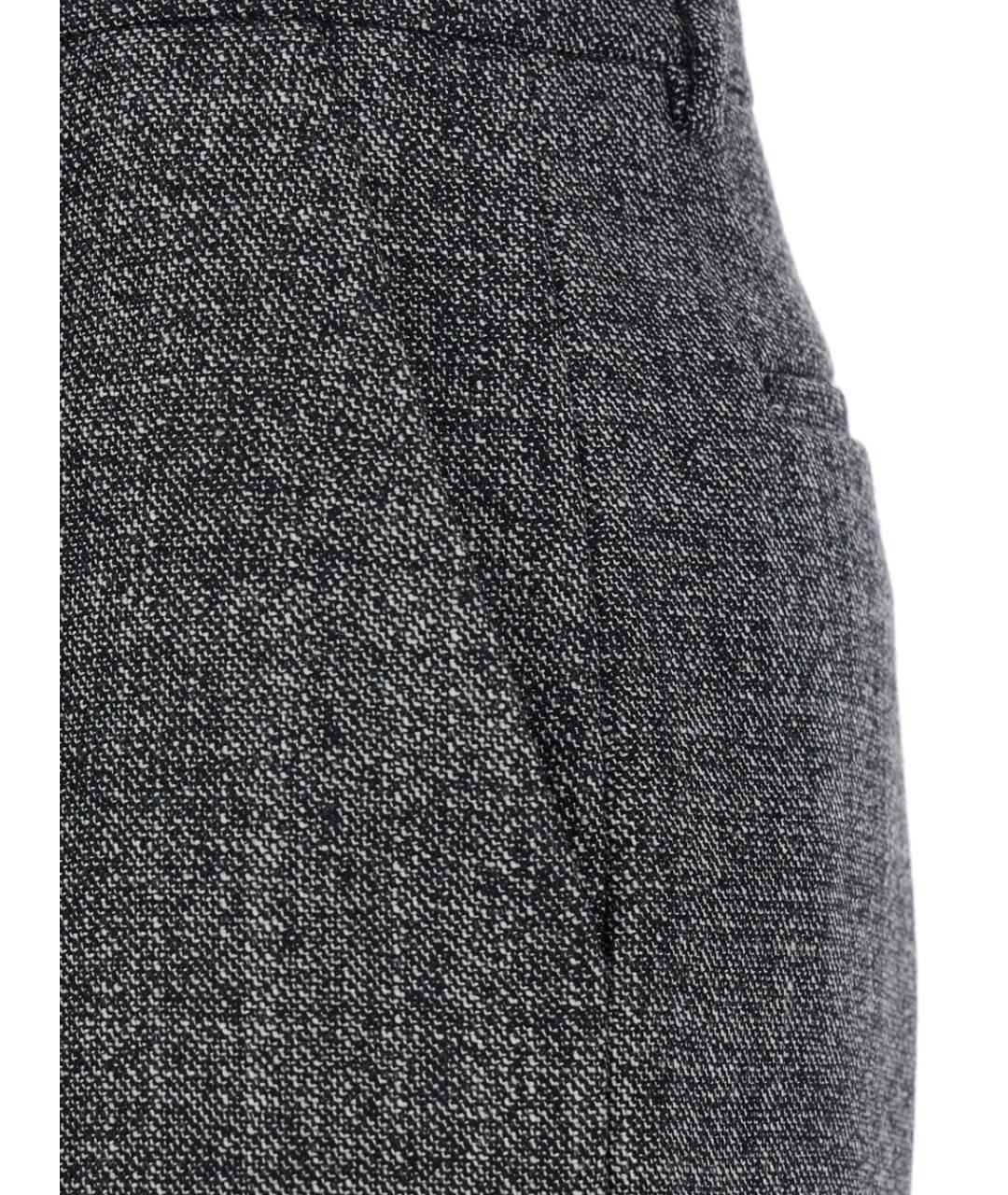 VALENTINO Серые шерстяные прямые брюки, фото 3