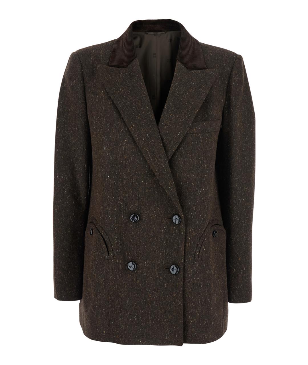 BLAZE MILANO Коричневый шерстяной жакет/пиджак, фото 1