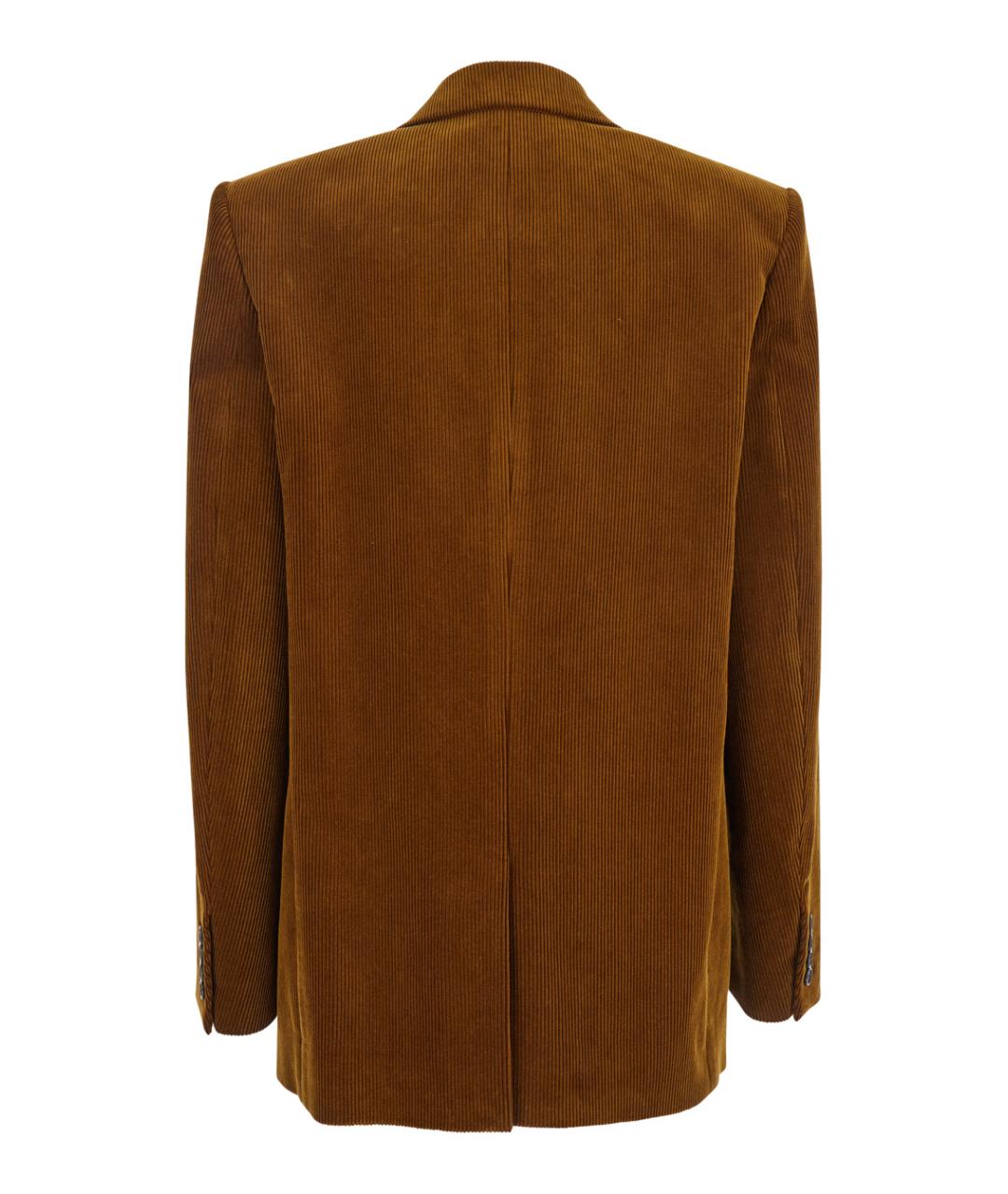 SAINT LAURENT Коричневый хлопковый жакет/пиджак, фото 2
