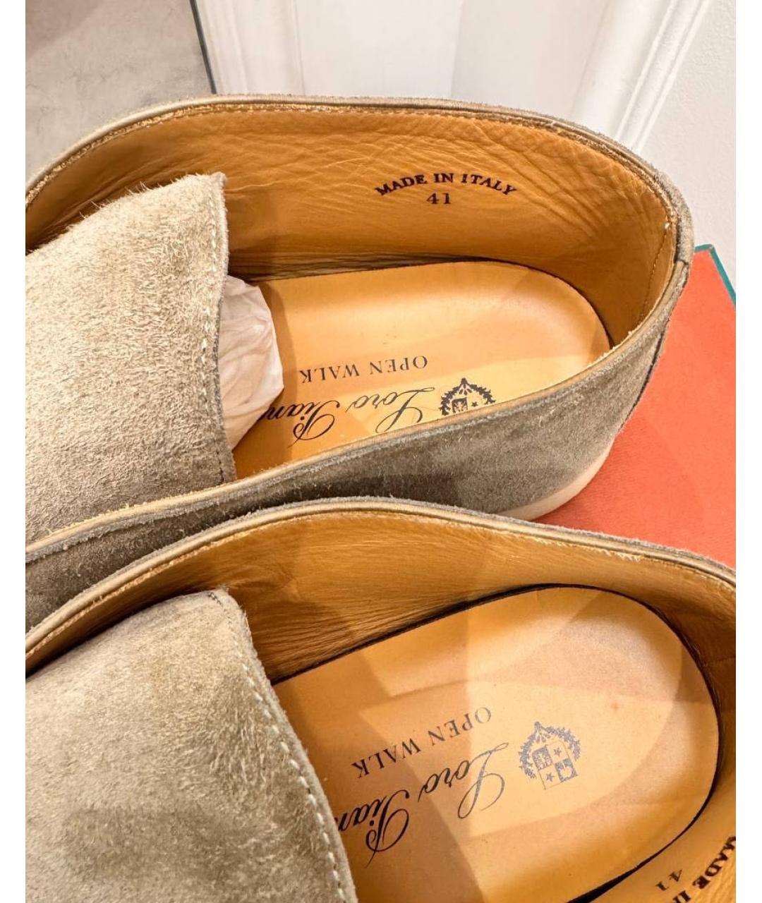 LORO PIANA Бежевые замшевые лоферы, фото 4