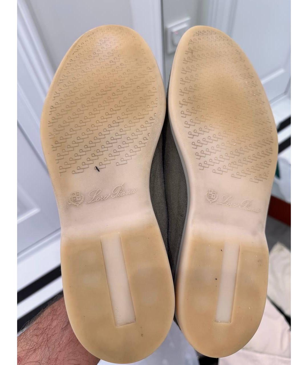 LORO PIANA Бежевые замшевые лоферы, фото 5
