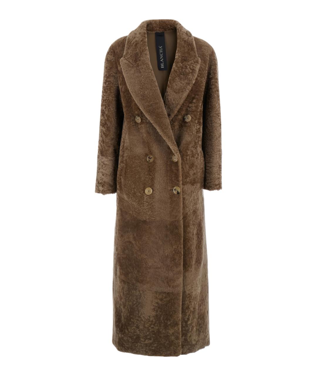 BLANCHA Коричневое меховое пальто, фото 1
