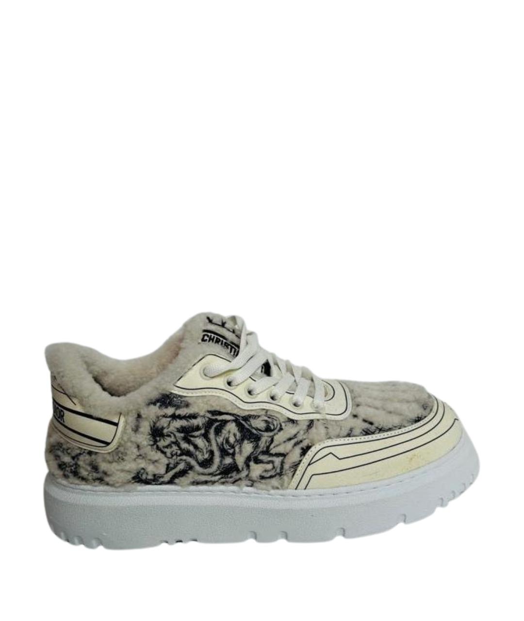 CHRISTIAN DIOR Бежевые кожаные кроссовки, фото 1