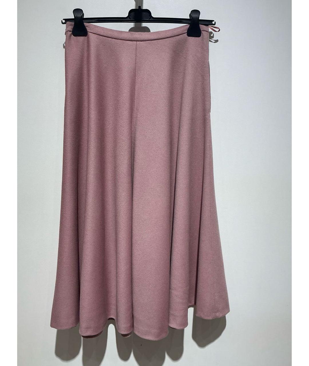 MAX MARA Розовая шерстяная юбка миди, фото 2