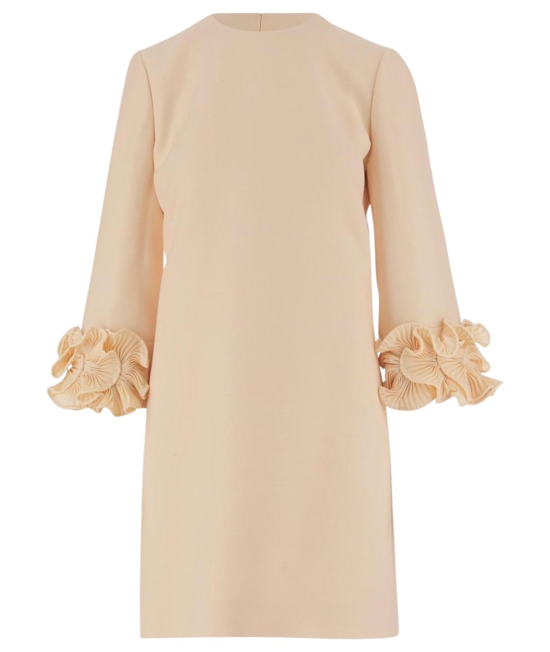 VALENTINO Бежевое шерстяное повседневное платье, фото 1