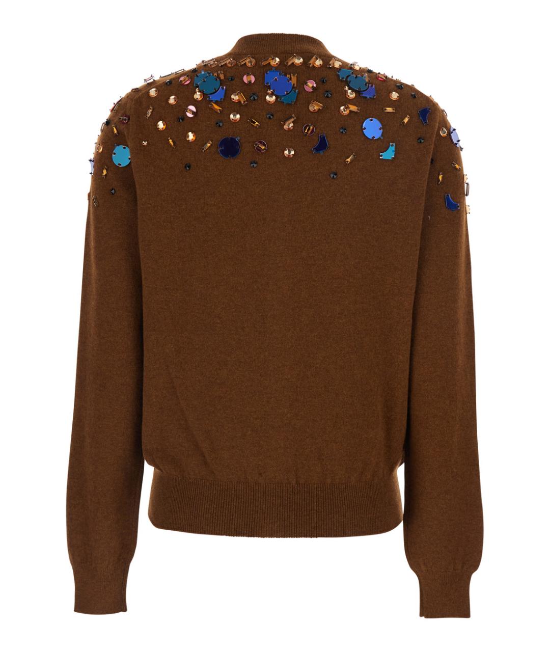 FENDI Коричневый шерстяной кардиган, фото 2