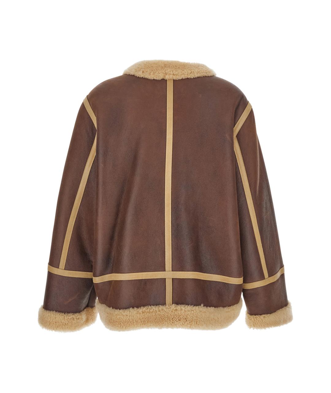 CELINE Коричневая кожаная дубленка, фото 2