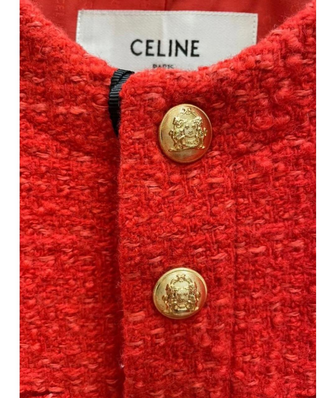 CELINE Красный твидовый жакет/пиджак, фото 4
