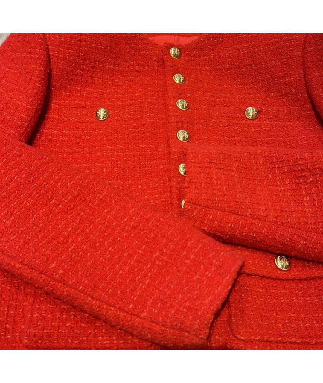 CELINE Красный твидовый жакет/пиджак, фото 8