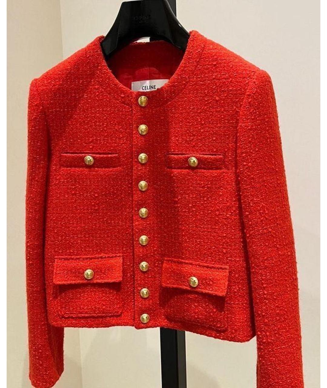 CELINE Красный твидовый жакет/пиджак, фото 2
