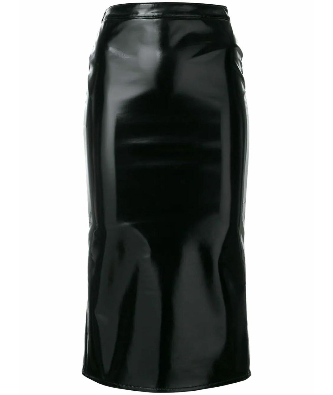 MCQ ALEXANDER MCQUEEN Черная полиуретановая юбка миди, фото 1