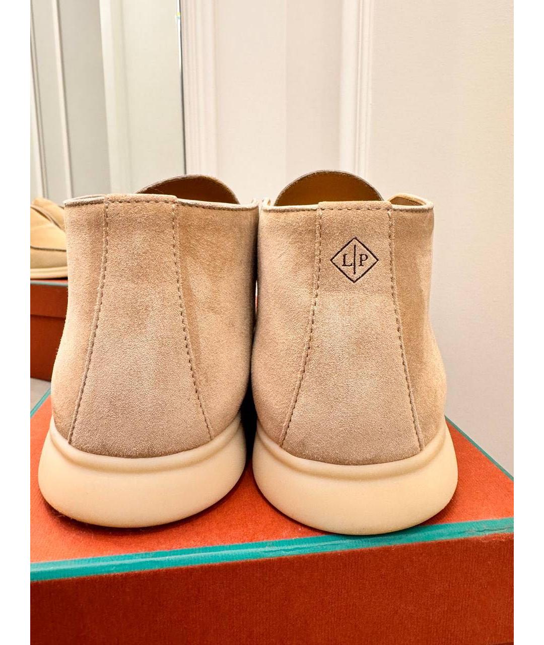 LORO PIANA Бежевые замшевые лоферы, фото 3