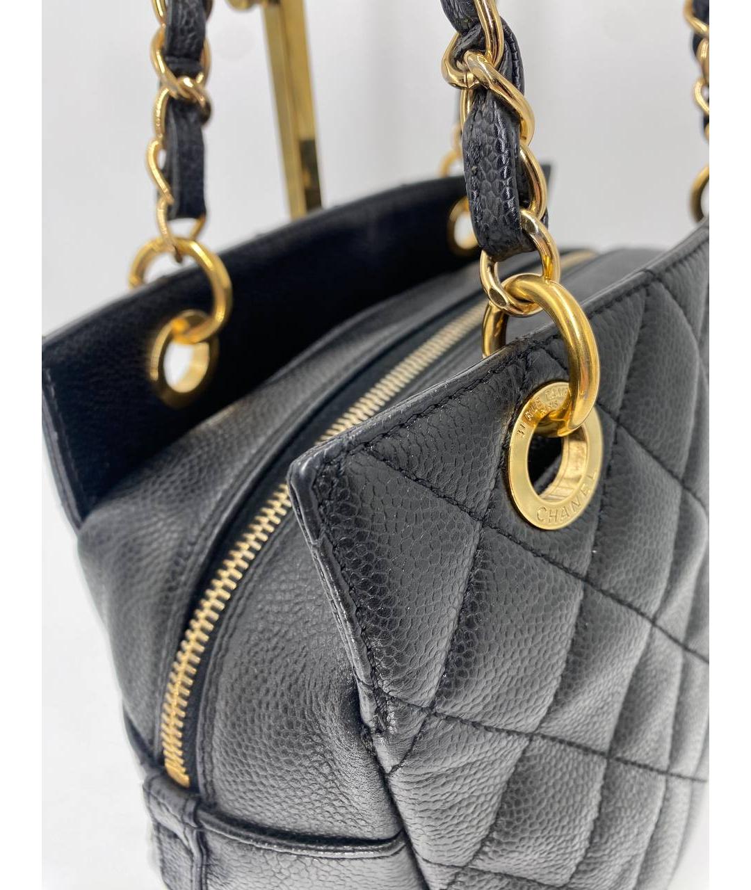 CHANEL Черная кожаная сумка через плечо, фото 4