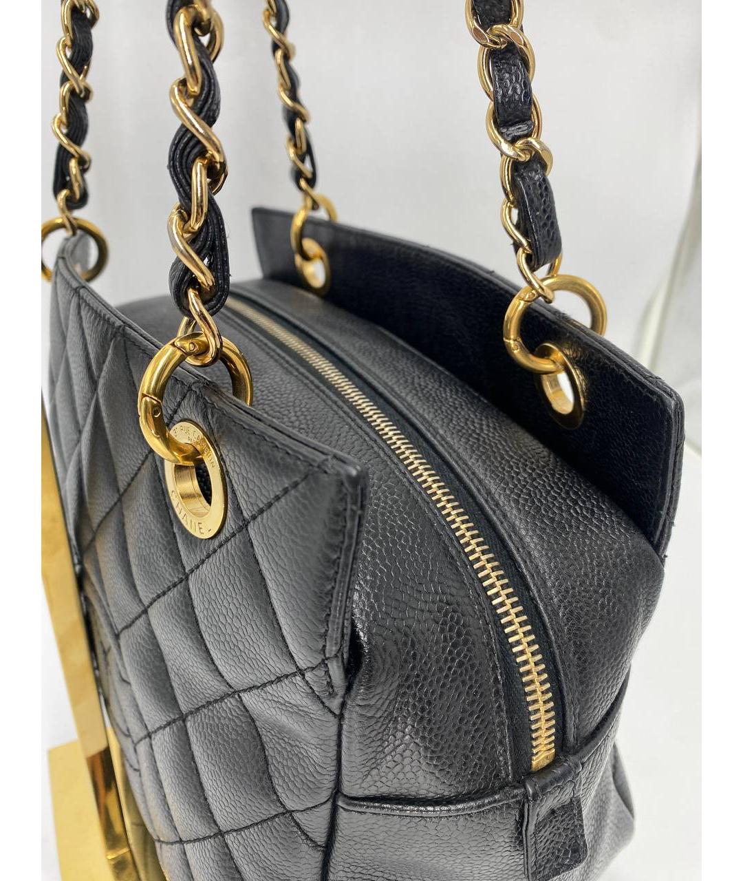 CHANEL Черная кожаная сумка через плечо, фото 3
