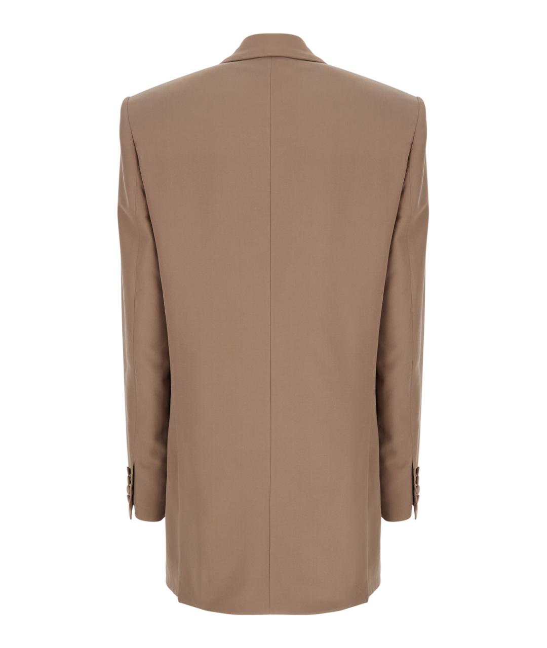 SAINT LAURENT Бежевый шелковый жакет/пиджак, фото 2