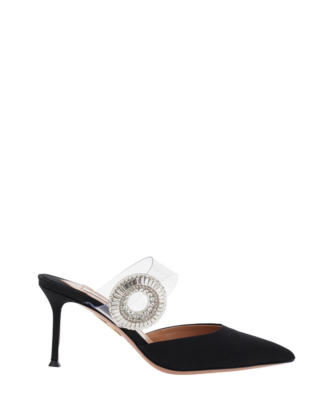 AQUAZZURA Черные замшевые мюли, фото 1