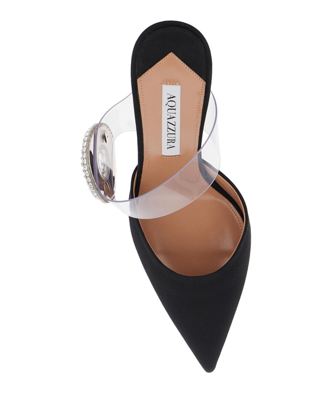 AQUAZZURA Черные замшевые мюли, фото 4