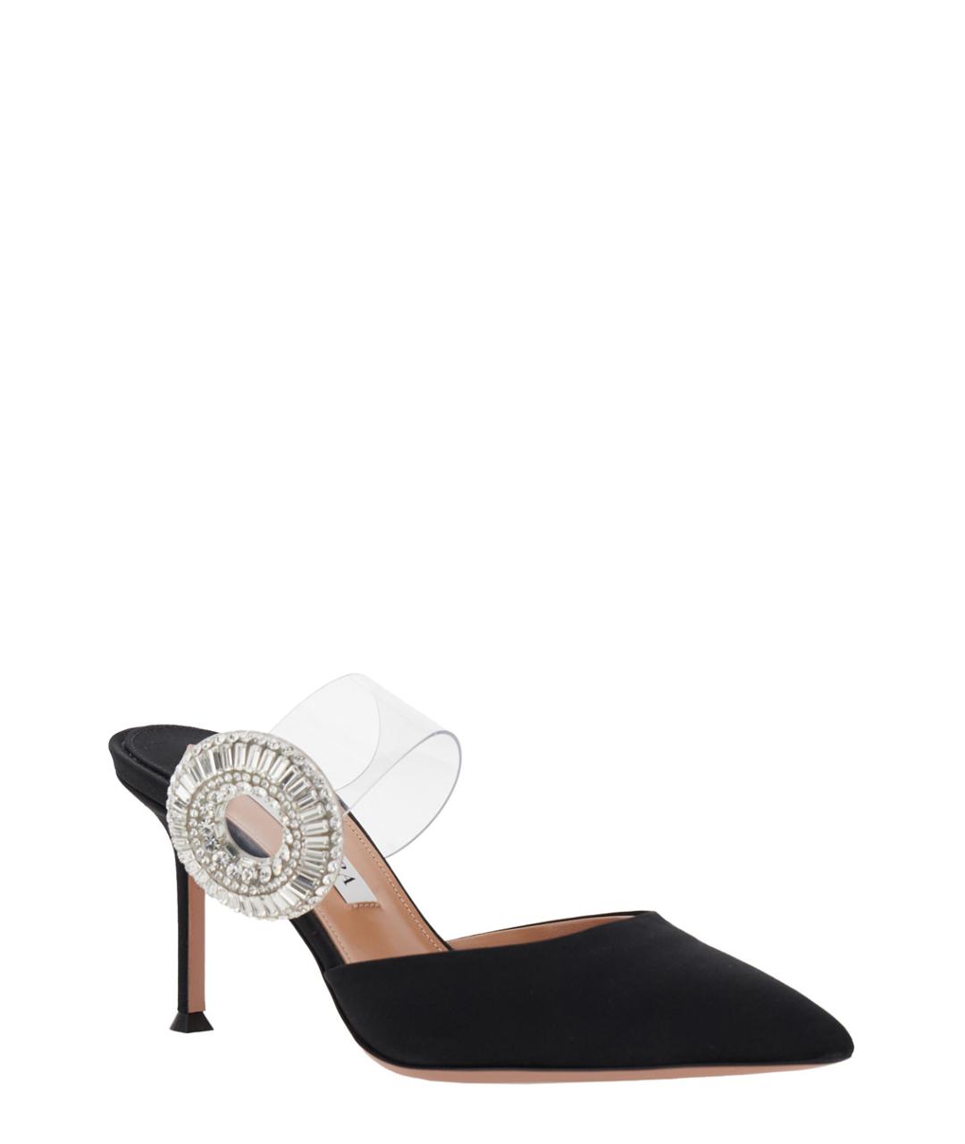 AQUAZZURA Черные замшевые мюли, фото 2