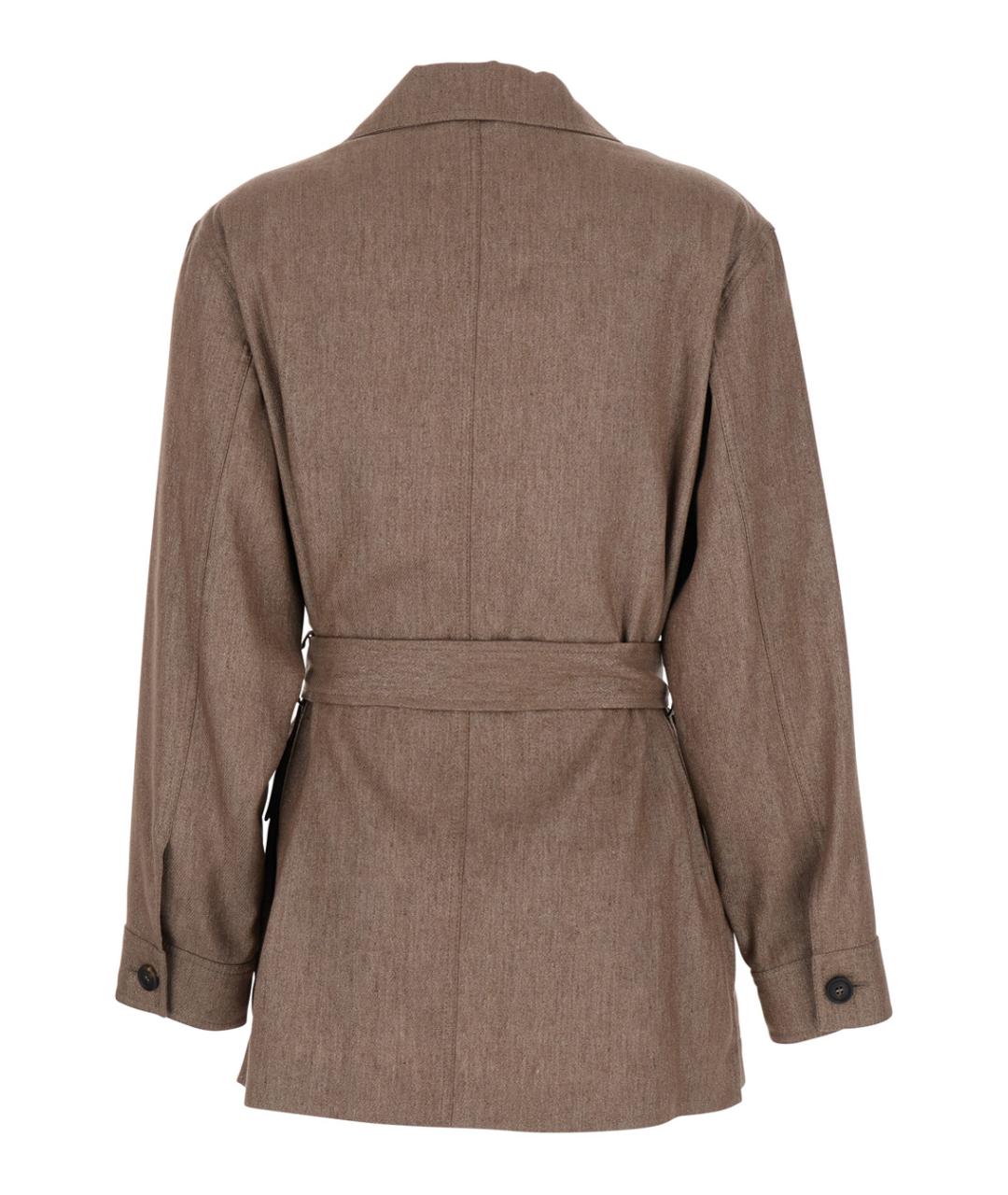 BRUNELLO CUCINELLI Коричневый льняной жакет/пиджак, фото 2