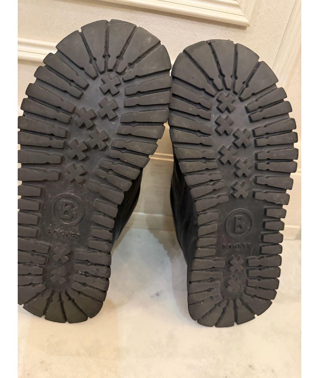 BOGNER Черные кожаные кроссовки, фото 5