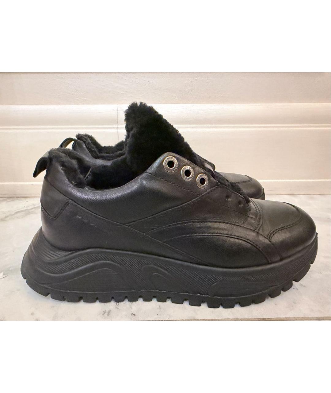 BOGNER Черные кожаные кроссовки, фото 6