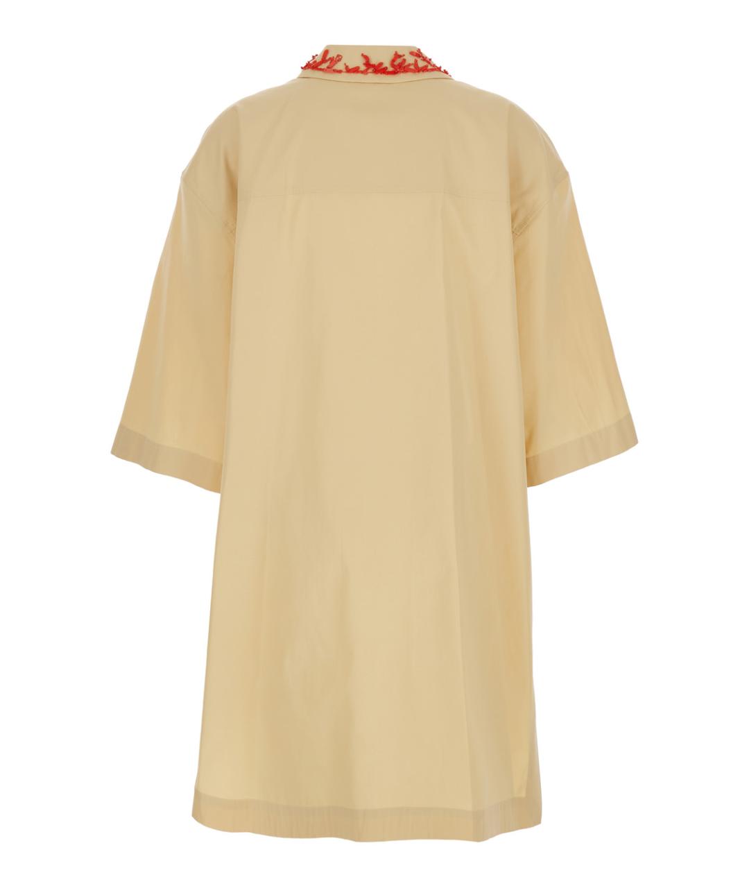 FENDI Бежевое хлопковое повседневное платье, фото 2