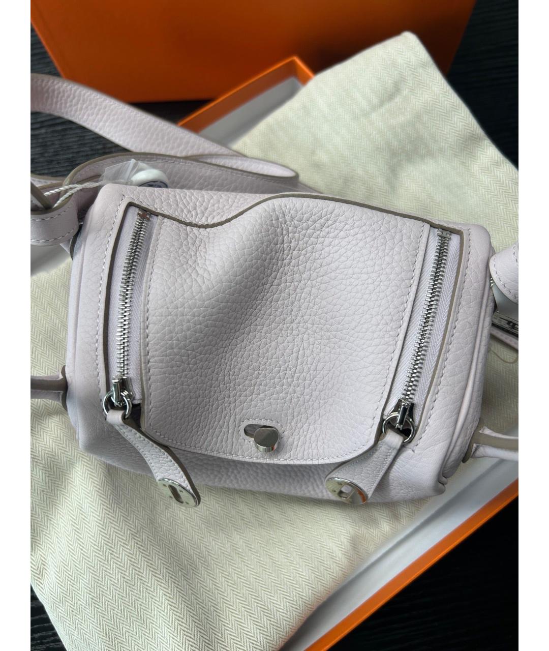 HERMES Фиолетовая кожаная сумка с короткими ручками, фото 6