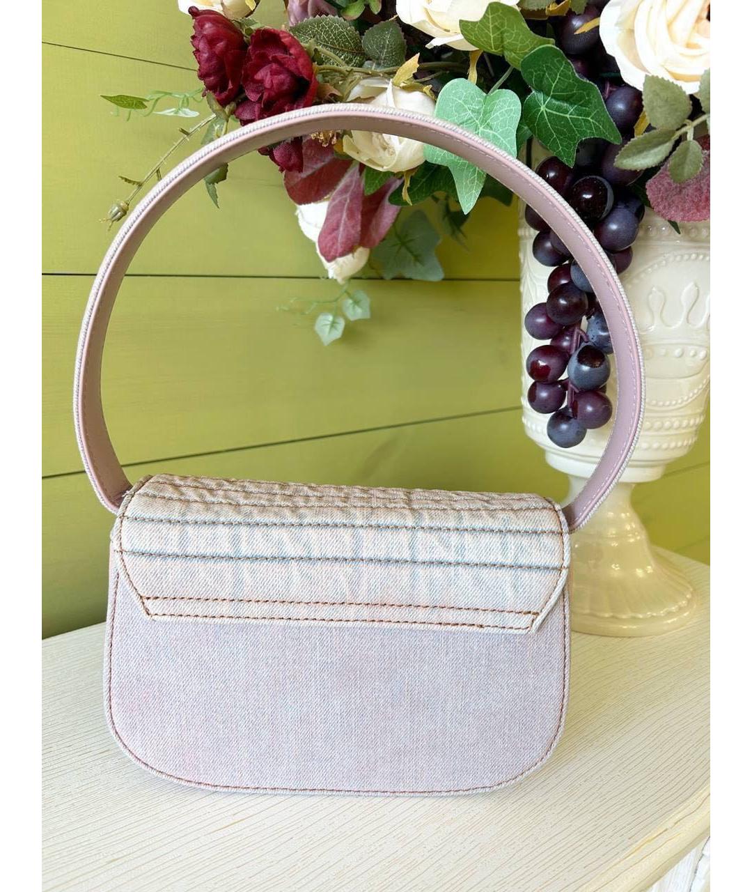 DIESEL Розовая деним сумка с короткими ручками, фото 3