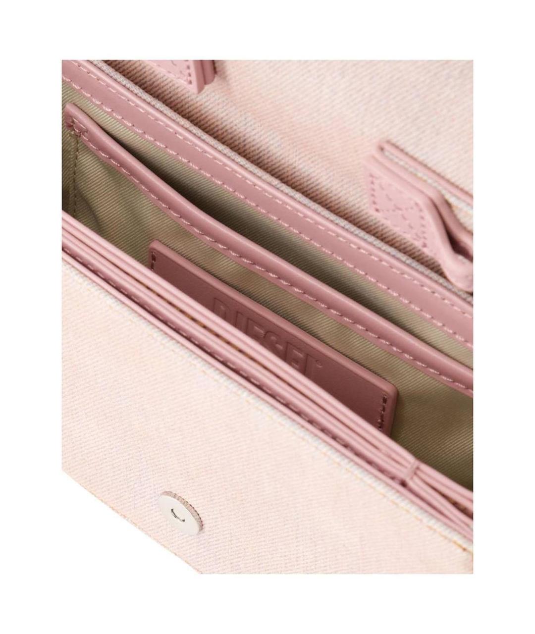 DIESEL Розовая деним сумка с короткими ручками, фото 4