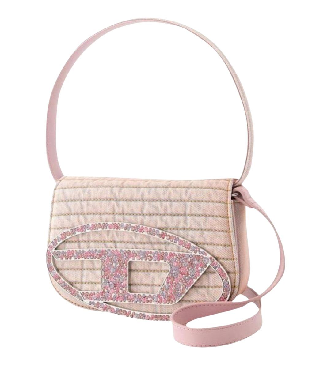 DIESEL Розовая деним сумка с короткими ручками, фото 1