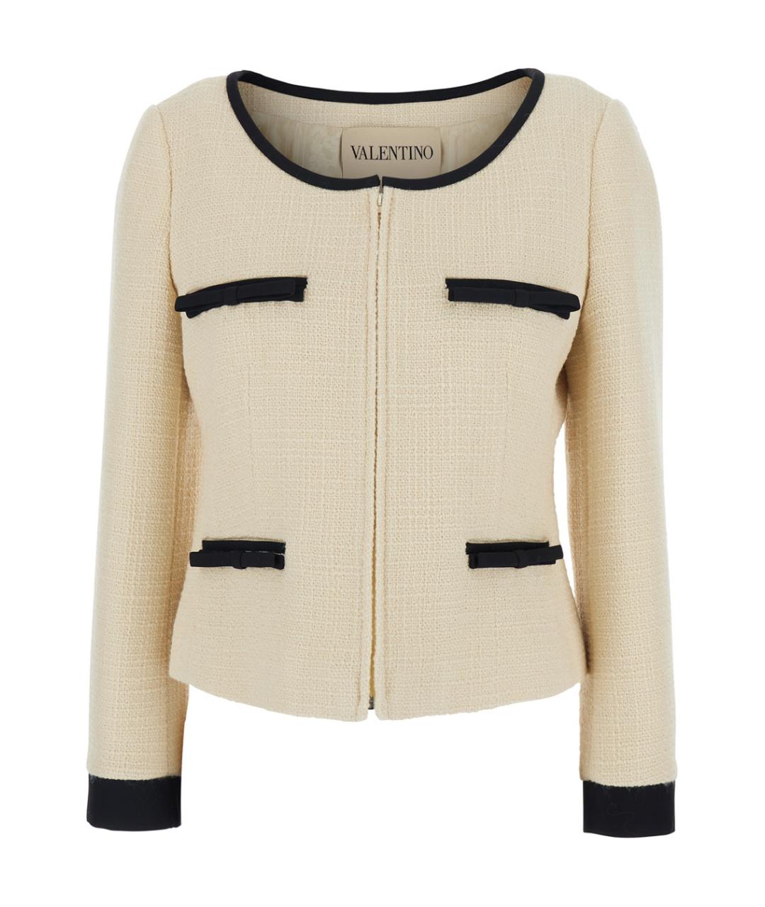 VALENTINO Бежевый шерстяной жакет/пиджак, фото 1