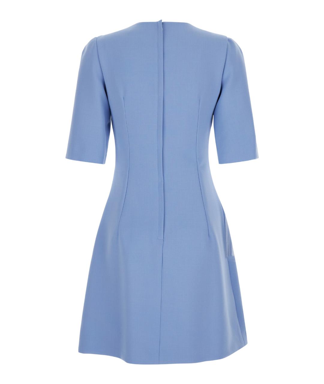 DOLCE&GABBANA Голубое шерстяное повседневное платье, фото 2