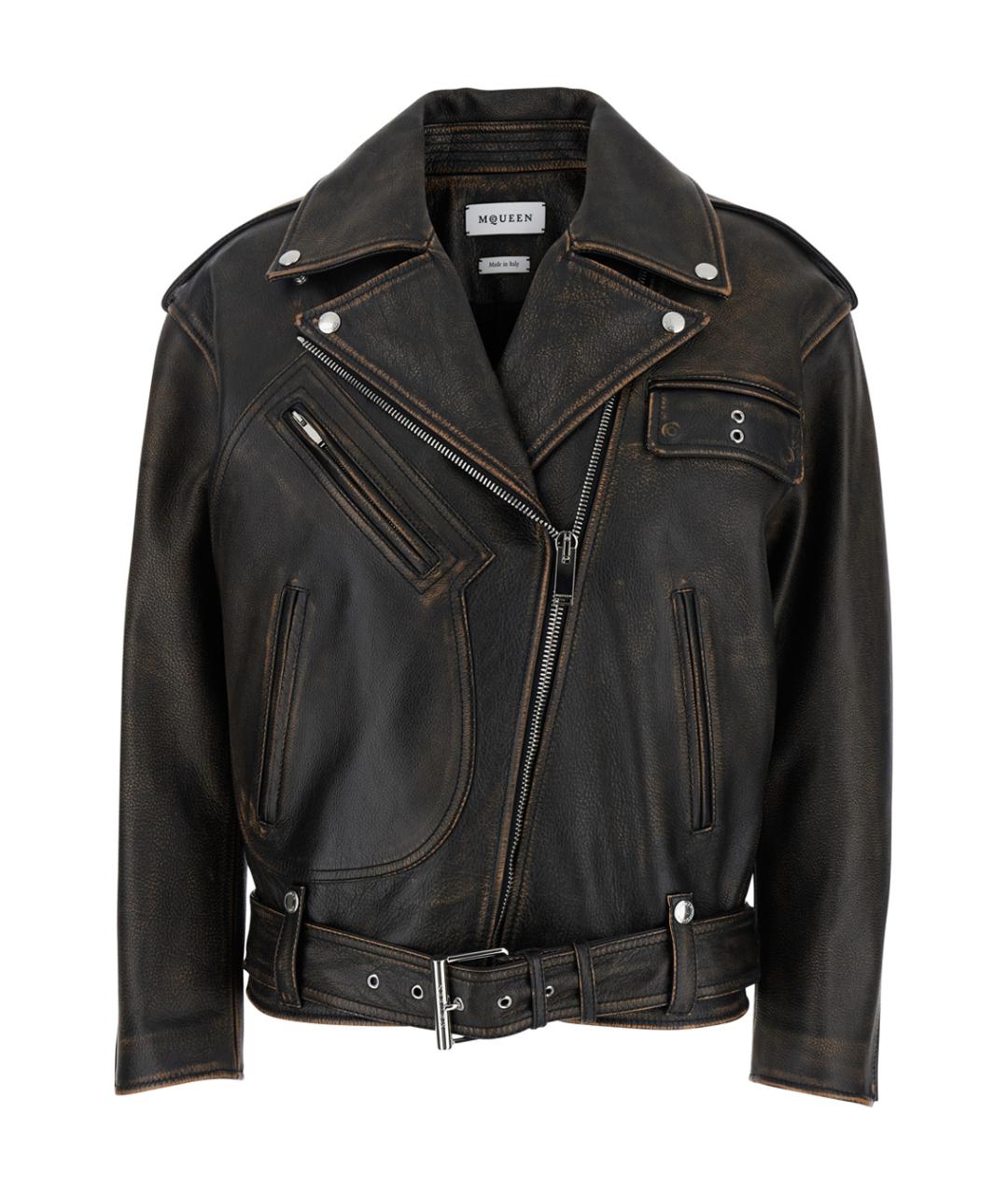 ALEXANDER MCQUEEN Коричневая кожаная куртка, фото 1
