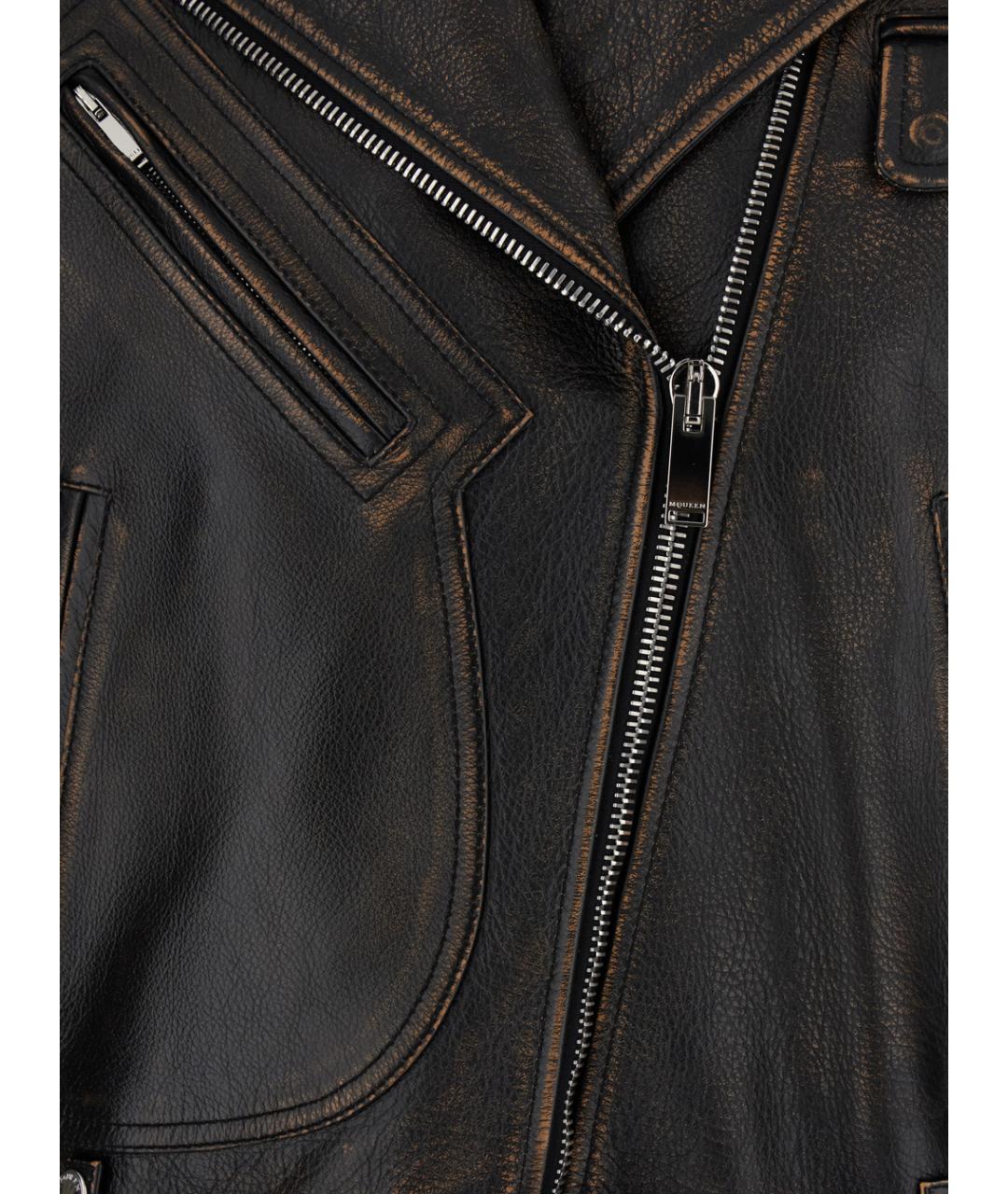 ALEXANDER MCQUEEN Коричневая кожаная куртка, фото 3