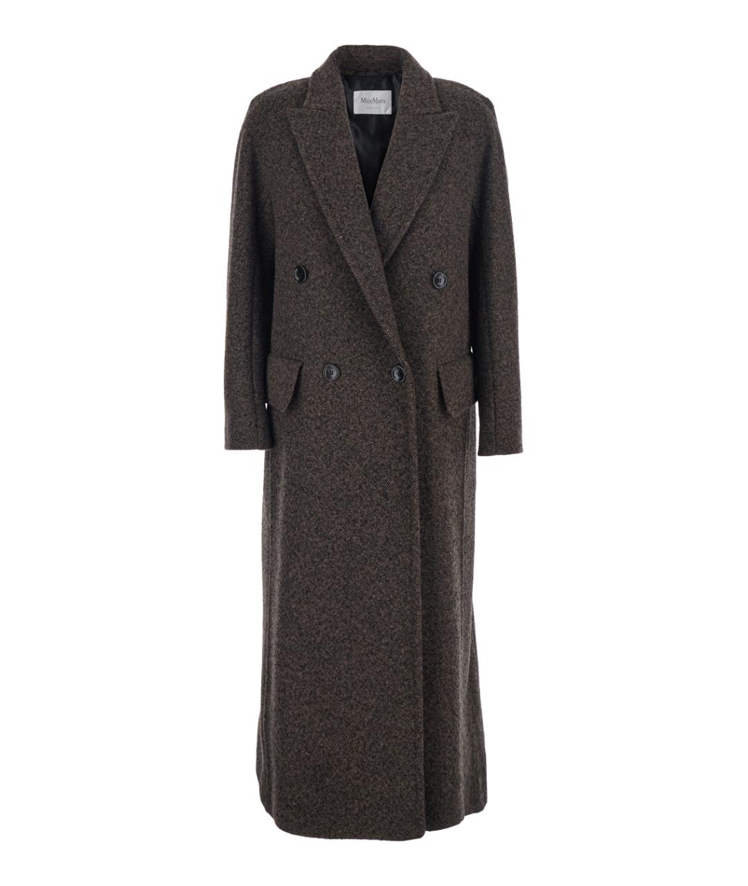 MAX MARA Коричневое шерстяное пальто, фото 1