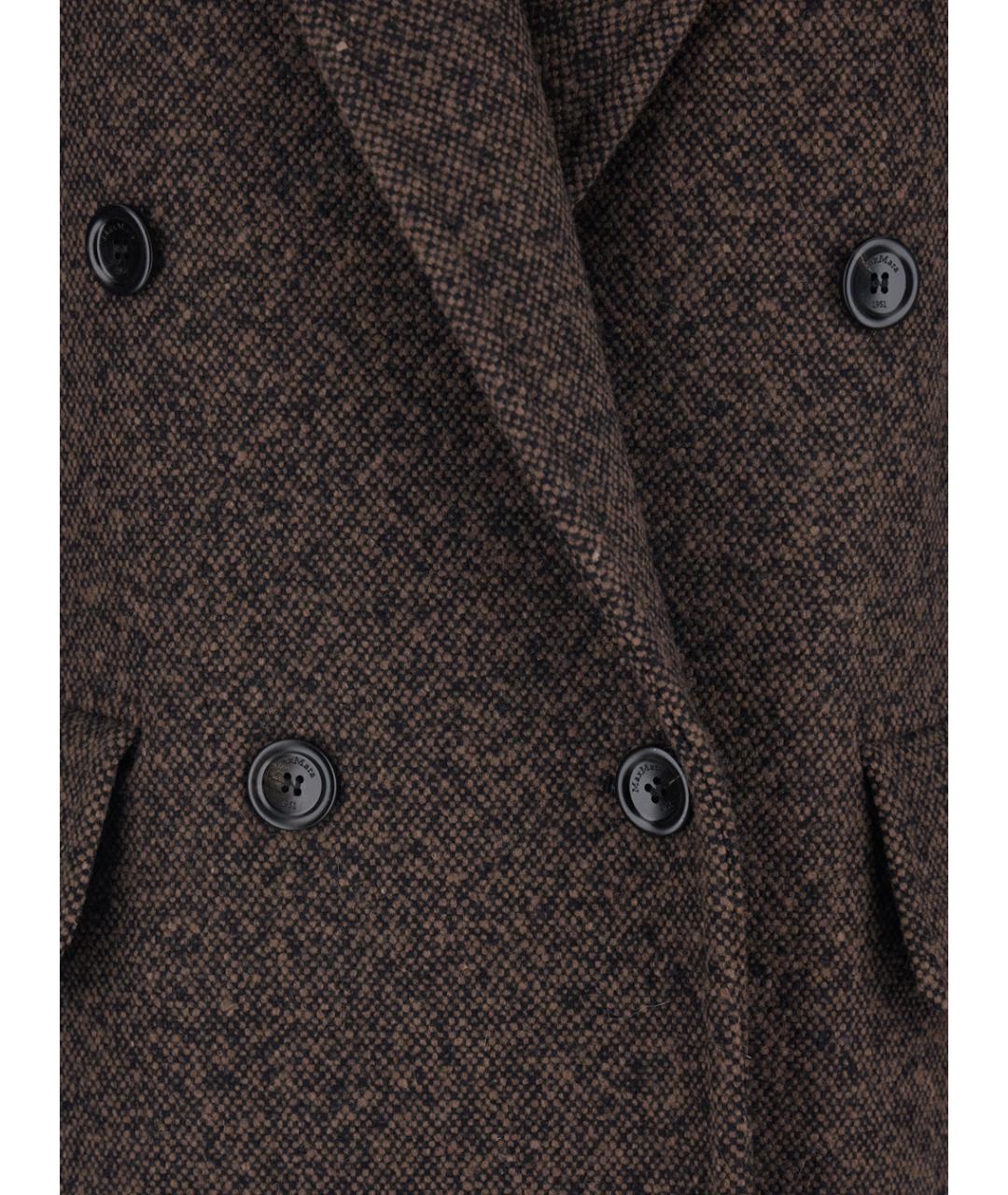 MAX MARA Коричневое шерстяное пальто, фото 3