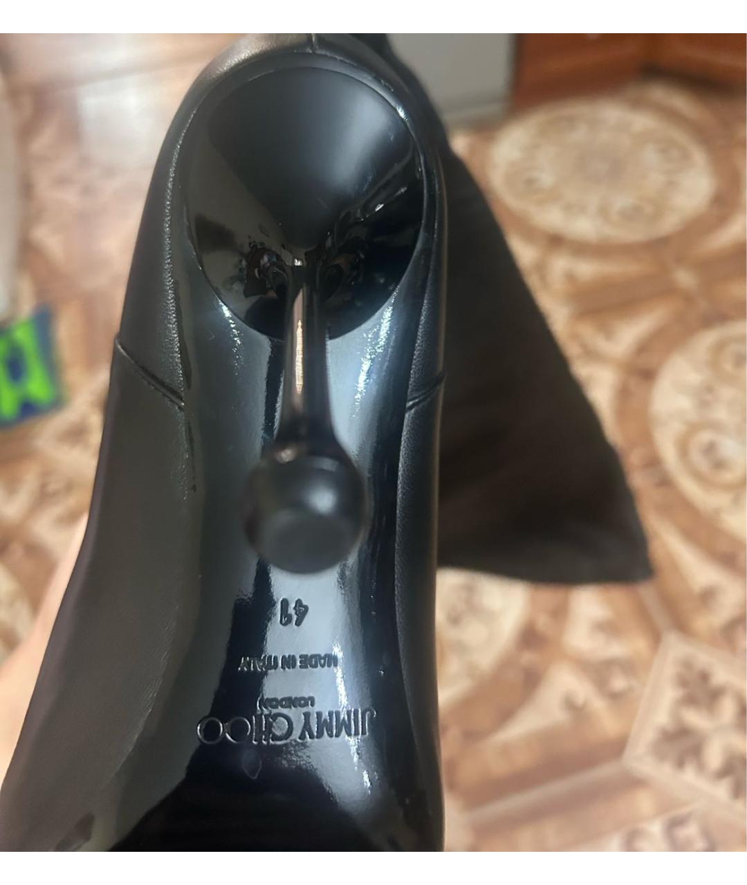 JIMMY CHOO Черные кожаные сапоги, фото 5