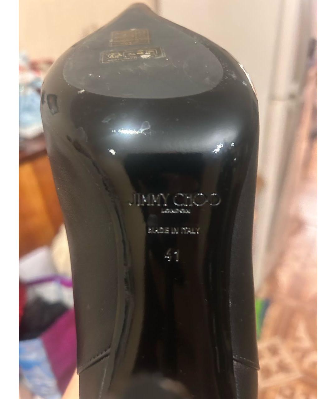 JIMMY CHOO Черные кожаные сапоги, фото 4