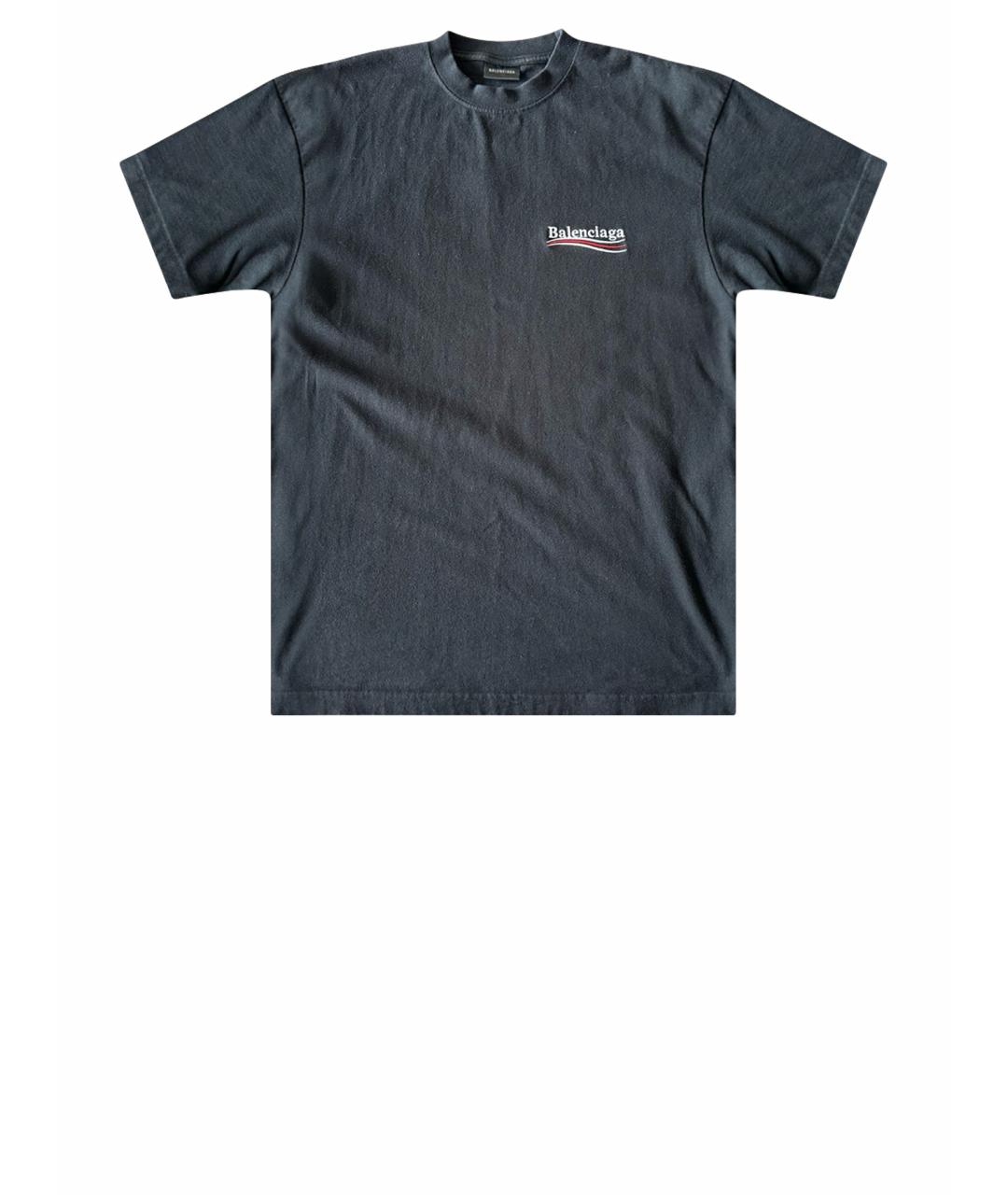 BALENCIAGA Черная хлопковая футболка, фото 1